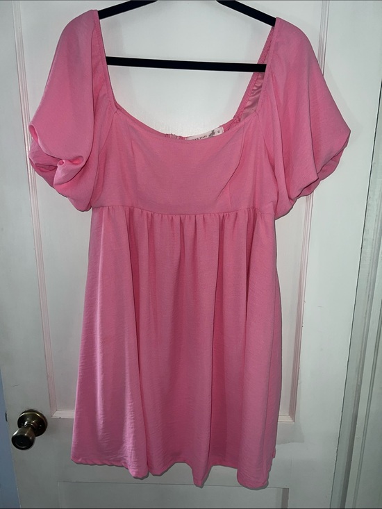 Altar'd State Dresses & Skirts - Altar’s State Pink Puff Sleeve Babydoll Mini Dress Sz L- babiecore